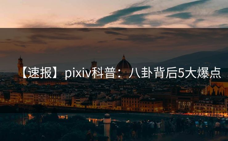 【速报】pixiv科普：八卦背后5大爆点