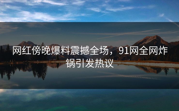网红傍晚爆料震撼全场，91网全网炸锅引发热议