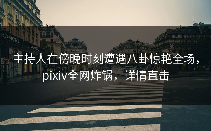 主持人在傍晚时刻遭遇八卦惊艳全场,pixiv全网炸锅,详情直击
