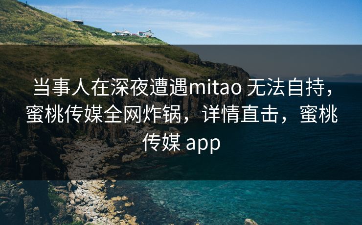 当事人在深夜遭遇mitao 无法自持,蜜桃传媒全网炸锅,详情直击,蜜桃传媒 app